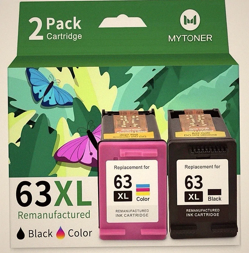 MYTONER 63XL Color And Black Ink Cartridges Replacement for HP Ink 63 63XL