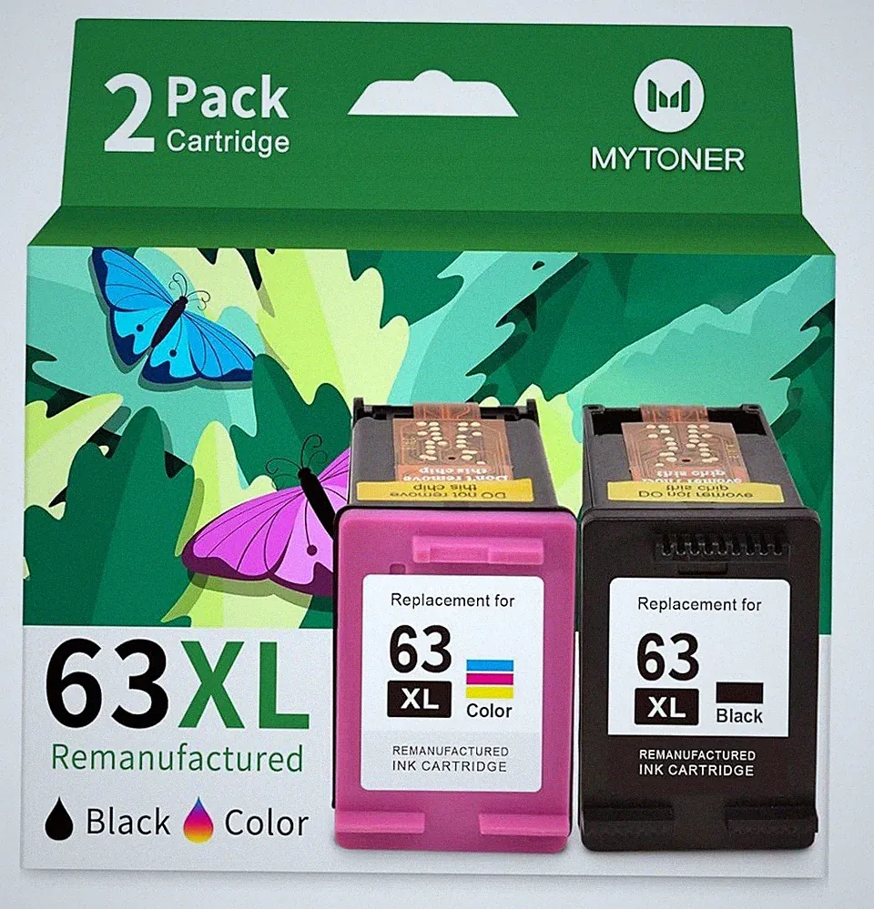 MYTONER 63XL Color Ink Cartridges Replacement for HP Ink 63 63XL Ink Cartridg...