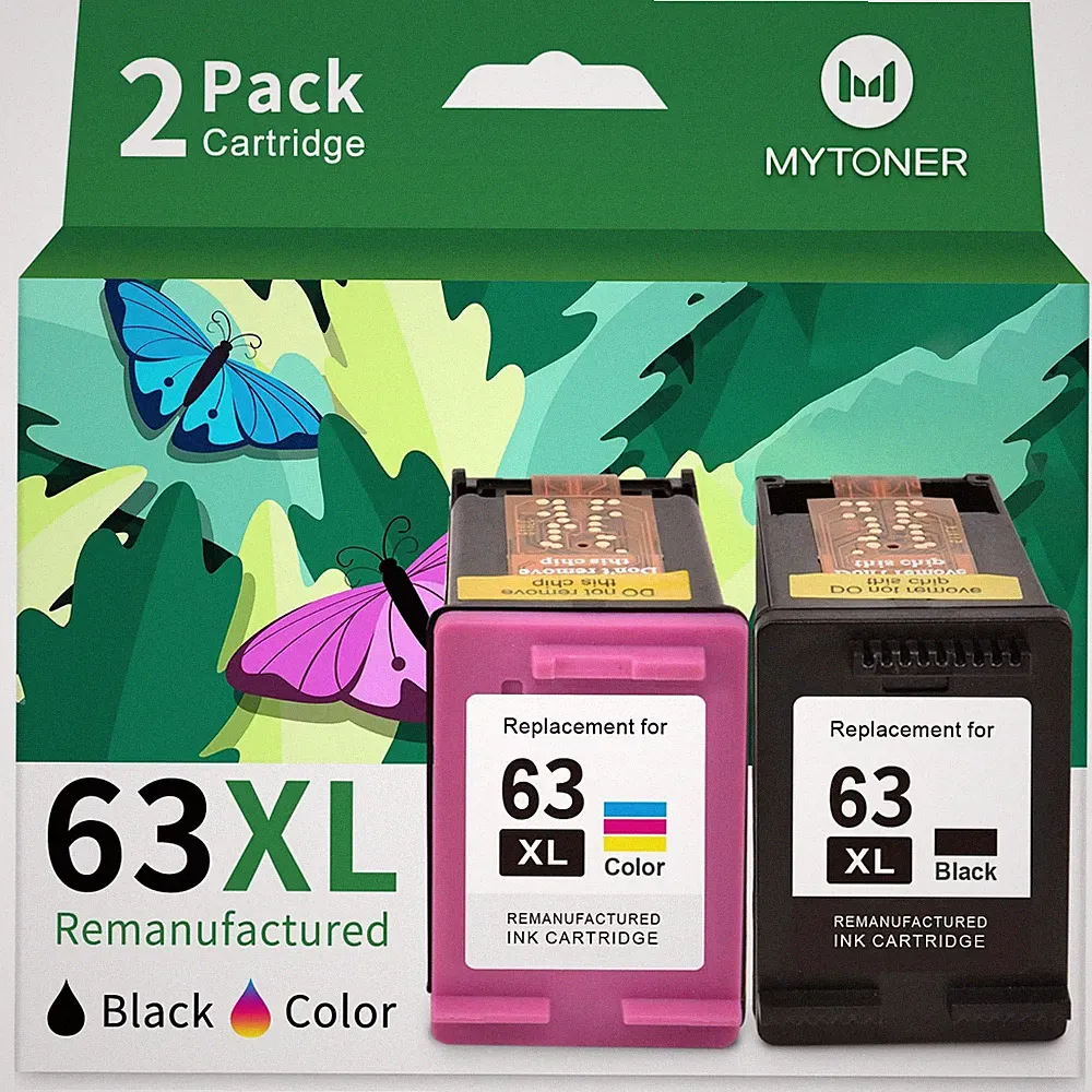 MYTONER 63XL Ink Cartridges Black and Color 63xl ink cartridge, 63 2P