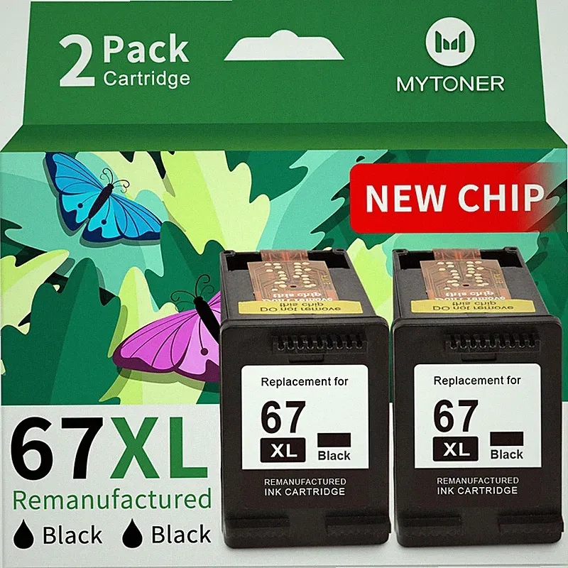 Mytoner 67Xl Black Ink Cartridge Combo Pack Replacement For Hp Ink 67 67Xl Hp