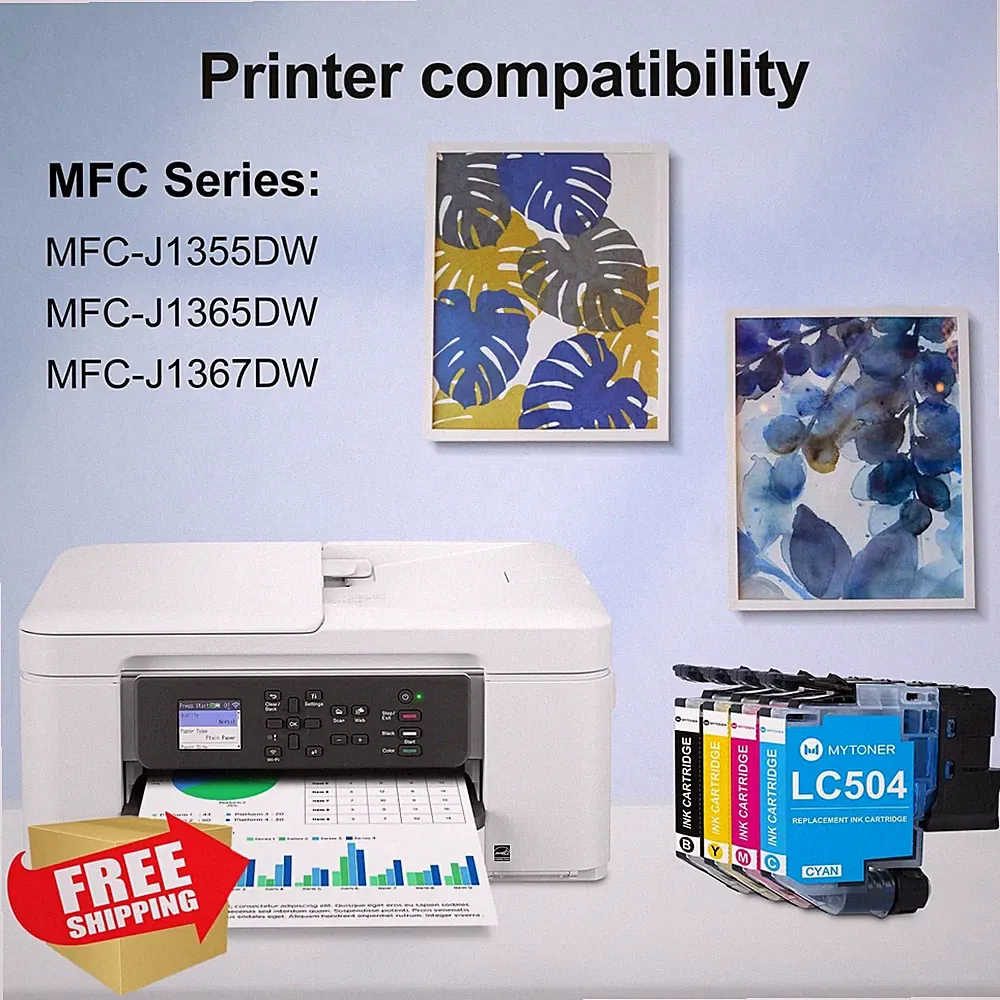 MYTONER LC504 Ink Cartridges 4 Pack for Brother MFC-J1355DW Printer